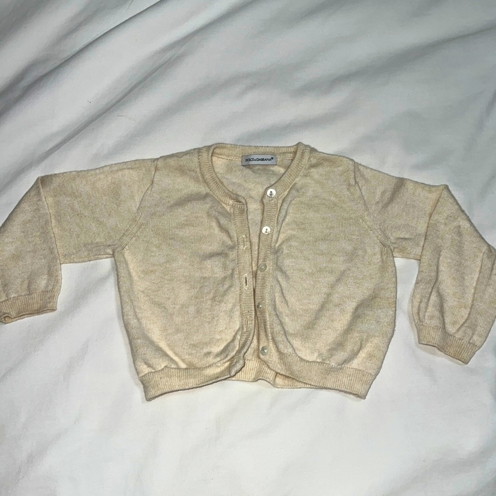 DOLCE & GABBANA cream cardigan 9-12